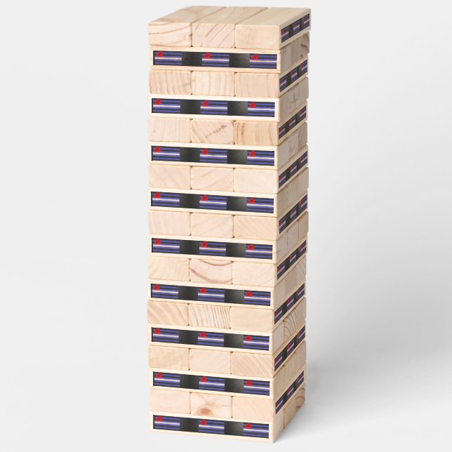 SlipperyJoe's leather pride flag black royal blue  Topple Tower (Assembled)