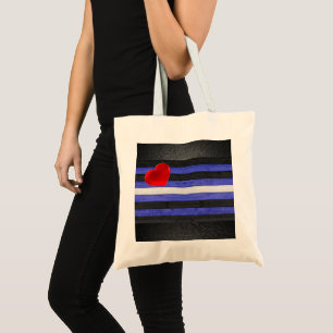 SlipperyJoe's leather pride flag black royal blue Tote Bag