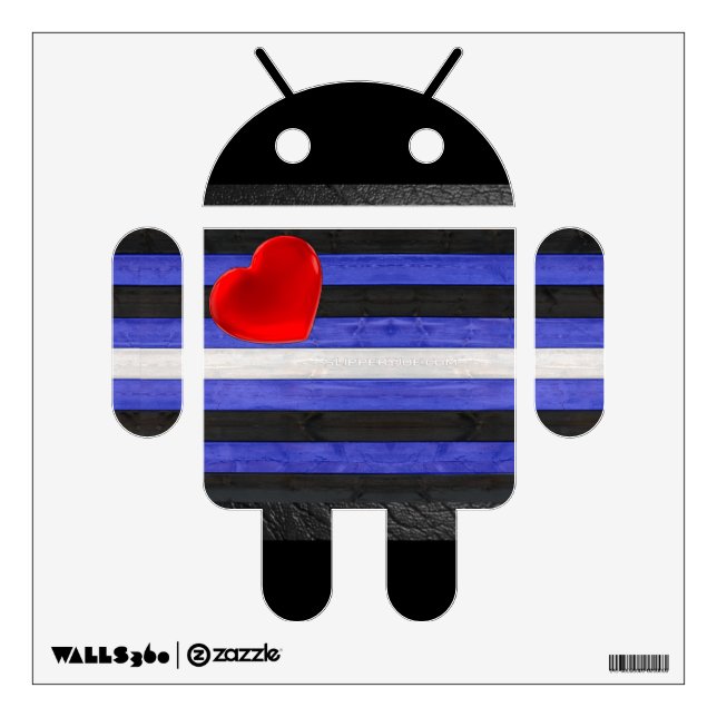 SlipperyJoe's leather pride flag black royal blue  Wall Decal (Front)