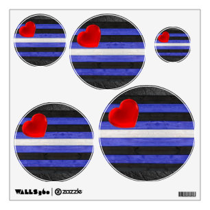 SlipperyJoe's leather pride flag black royal blue  Wall Decal