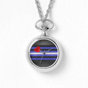SlipperyJoe's leather pride flag black royal blue  Watch
