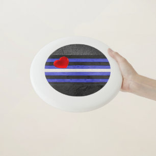 SlipperyJoe's leather pride flag black royal blue Wham-O Frisbee
