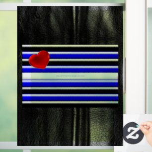 SlipperyJoe's leather pride flag black royal blue  Window Cling