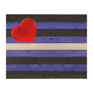 SlipperyJoe's leather pride flag black royal blue  Wood Wall Art