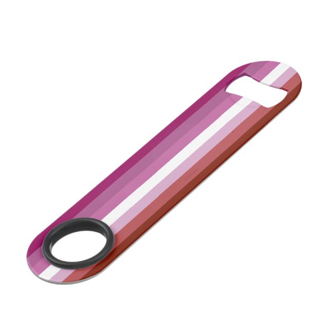 SlipperyJoe's lesbian pride flag feminine communit Bar Key (Front Angled)
