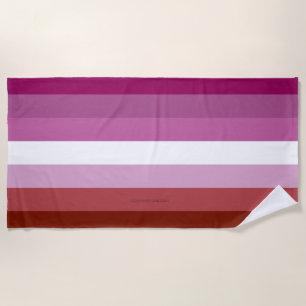SlipperyJoe's lesbian pride flag feminine communit Beach Towel