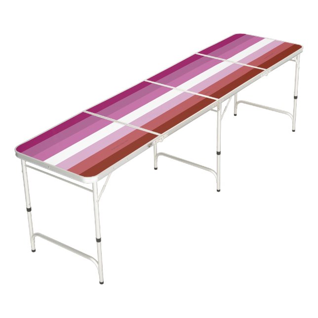 SlipperyJoe's lesbian pride flag feminine communit Beer Pong Table (Angled)
