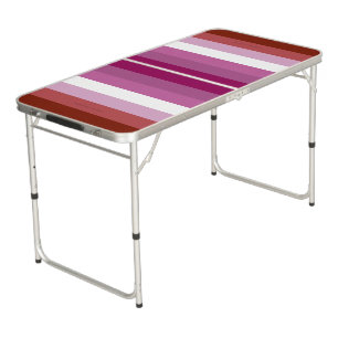 SlipperyJoe's lesbian pride flag feminine communit Beer Pong Table