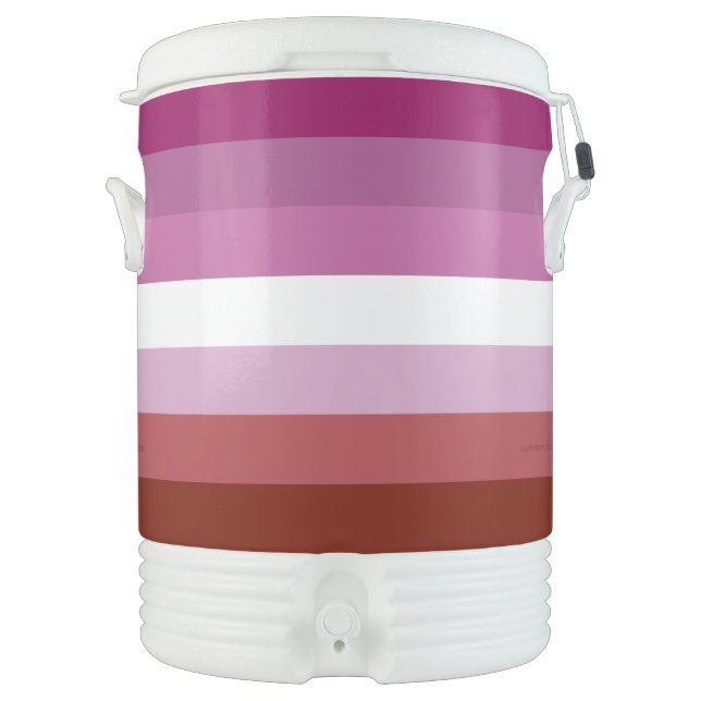 SlipperyJoe's lesbian pride flag feminine communit Beverage Cooler (Front)