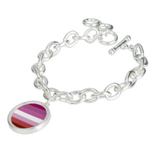 SlipperyJoe's lesbian pride flag feminine communit Bracelet