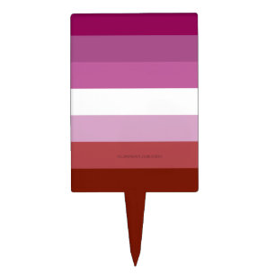 SlipperyJoe's lesbian pride flag feminine communit Cake Topper