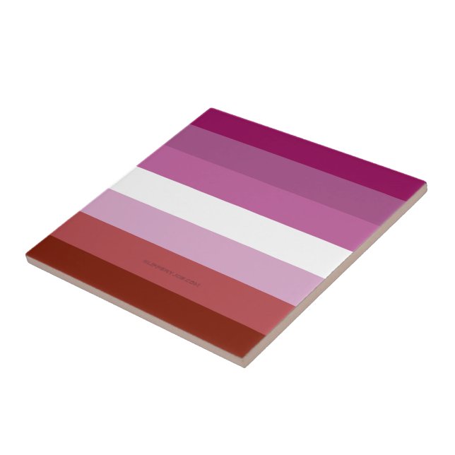 SlipperyJoe's lesbian pride flag feminine communit Ceramic Tile (Side)