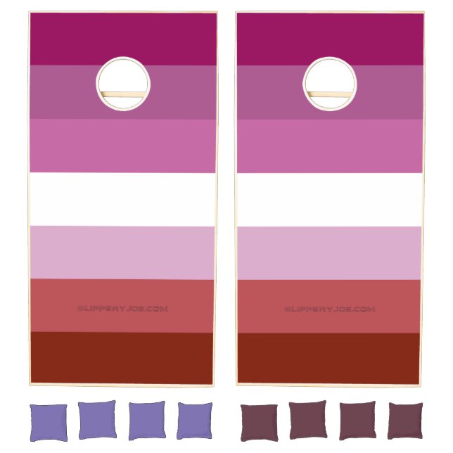 SlipperyJoe's lesbian pride flag feminine communit Cornhole Set (Set)