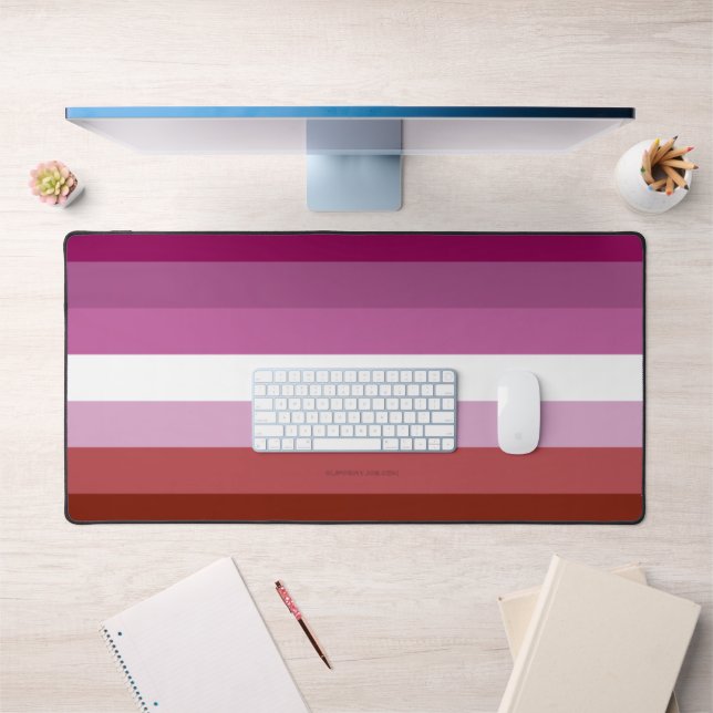 SlipperyJoe's lesbian pride flag feminine communit Desk Mat (Office 1)