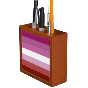 SlipperyJoe's lesbian pride flag feminine communit Desk Organizer