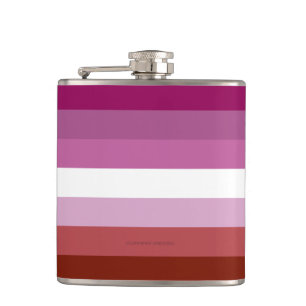 SlipperyJoe's lesbian pride flag feminine communit Flask
