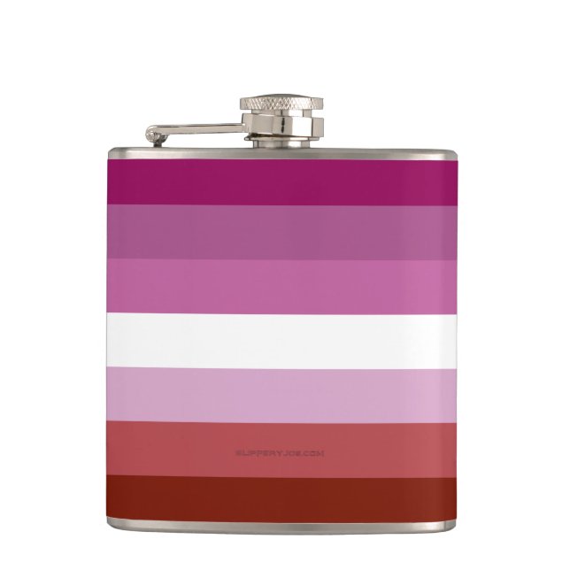 SlipperyJoe's lesbian pride flag feminine communit Flask (Front)