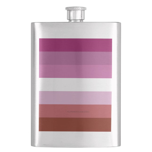 SlipperyJoe's lesbian pride flag feminine communit Flask (Front)