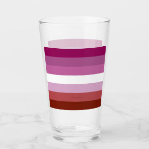 SlipperyJoe's lesbian pride flag feminine communit Glass