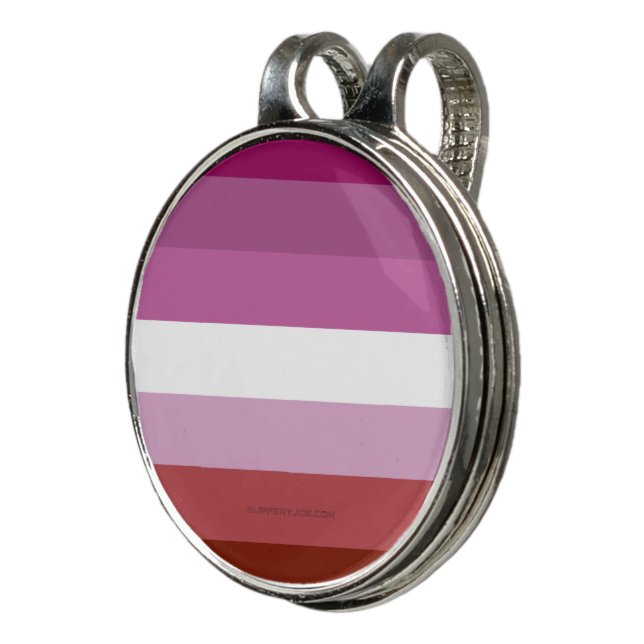 SlipperyJoe's lesbian pride flag feminine communit Golf Hat Clip (3/4)