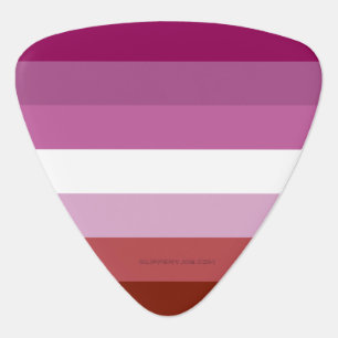 SlipperyJoe's lesbian pride flag feminine communit Guitar Pick