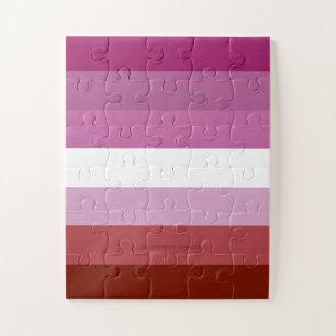 SlipperyJoe's lesbian pride flag feminine communit Jigsaw Puzzle
