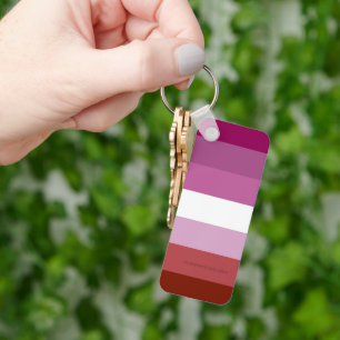 SlipperyJoe's lesbian pride flag feminine communit Keychain