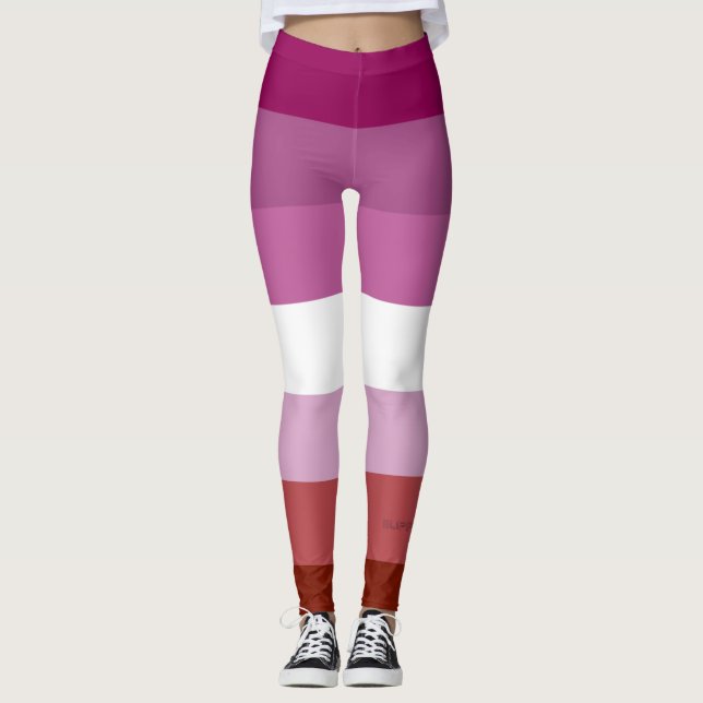 SlipperyJoe's lesbian pride flag feminine communit Leggings (Front)