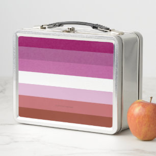 SlipperyJoe's lesbian pride flag feminine communit Metal Lunch Box