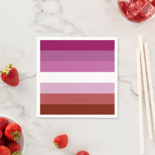 SlipperyJoe's lesbian pride flag feminine communit Napkins