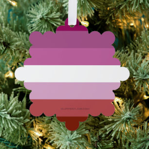 SlipperyJoe's lesbian pride flag feminine communit Ornament Card