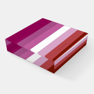 SlipperyJoe's lesbian pride flag feminine communit Paperweight