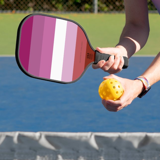SlipperyJoe's lesbian pride flag feminine communit Pickleball Paddle (Insitu)