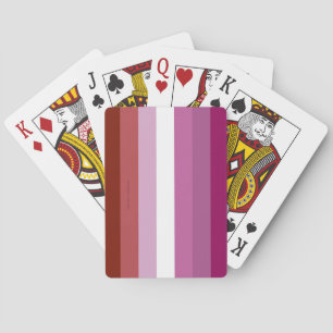 SlipperyJoe's lesbian pride flag feminine communit Poker Cards