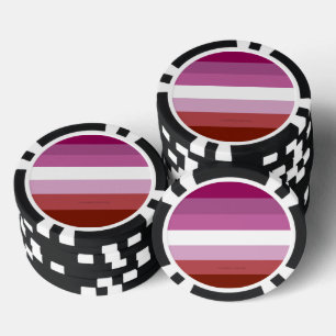 SlipperyJoe's lesbian pride flag feminine communit Poker Chips