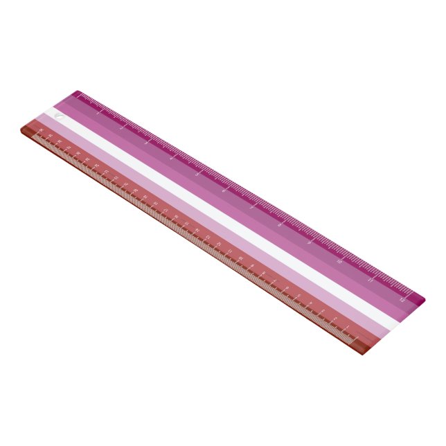 SlipperyJoe's lesbian pride flag feminine communit Ruler (Angled)