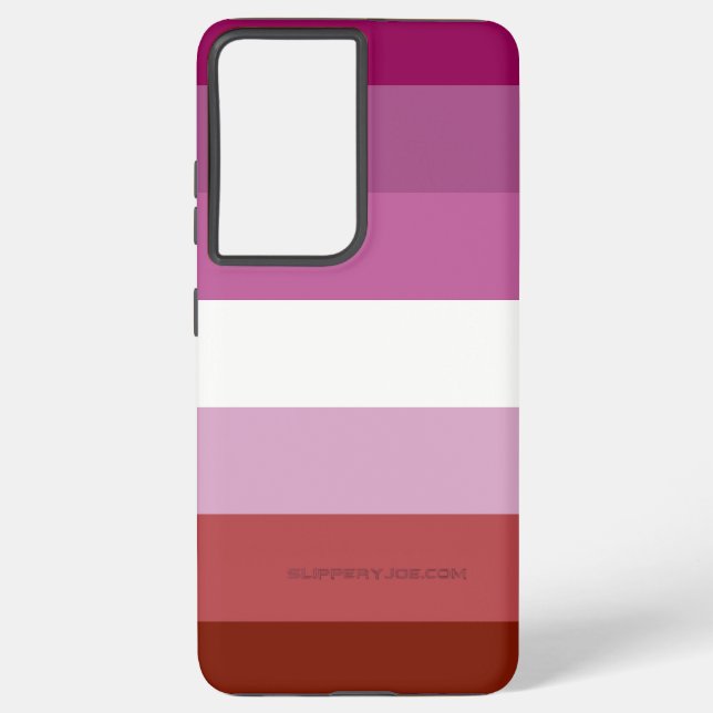 SlipperyJoe's lesbian pride flag feminine communit Samsung Galaxy Case (Back)