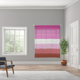 SlipperyJoe's lesbian pride flag feminine communit Sheer Curtains