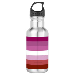 SlipperyJoe's lesbian pride flag feminine communit Stainless Steel Water Bottle