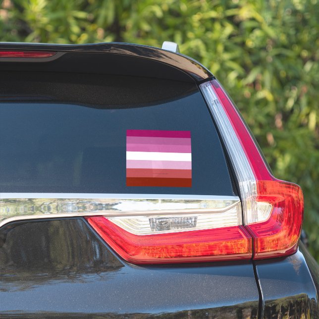 SlipperyJoe's lesbian pride flag feminine communit Sticker (Car Side)