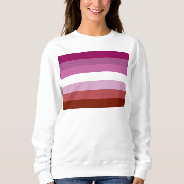 SlipperyJoe's lesbian pride flag feminine communit Sweatshirt (Front)