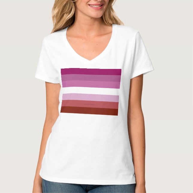 SlipperyJoe's lesbian pride flag feminine communit T-Shirt (Front)