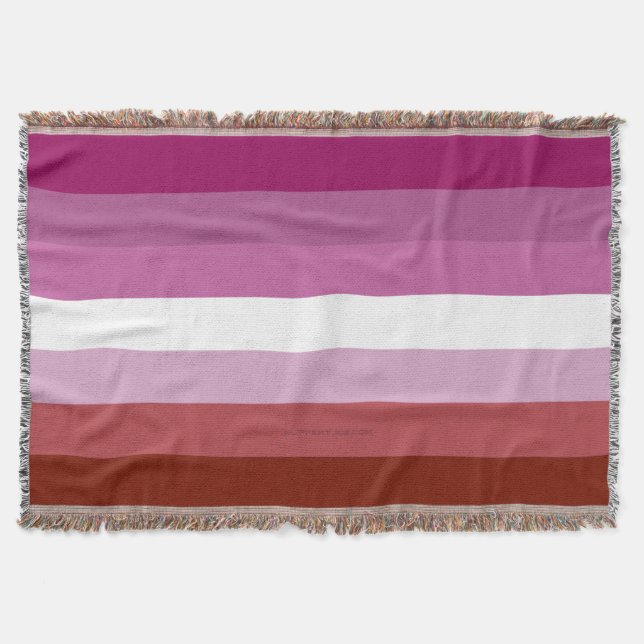 SlipperyJoe's lesbian pride flag feminine communit Throw Blanket (Front)