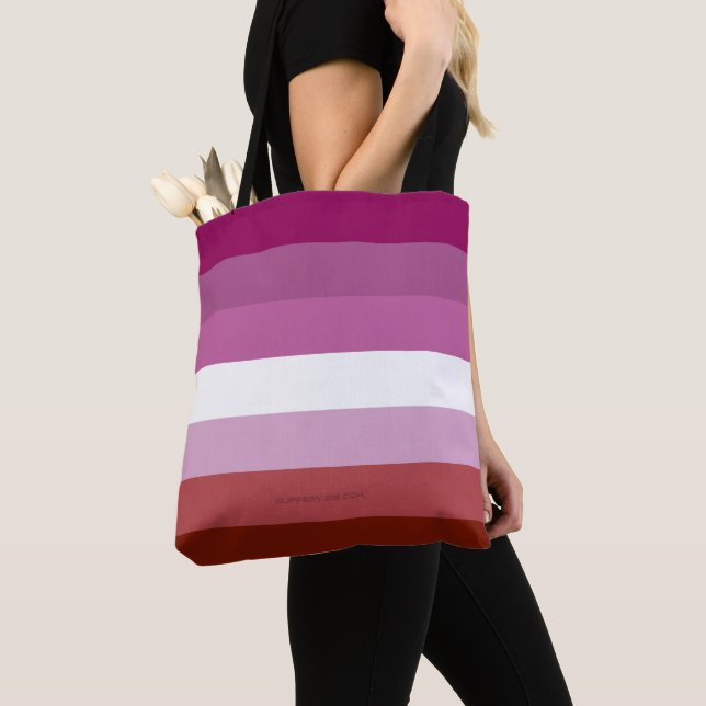SlipperyJoe's lesbian pride flag feminine communit Tote Bag (Close Up)