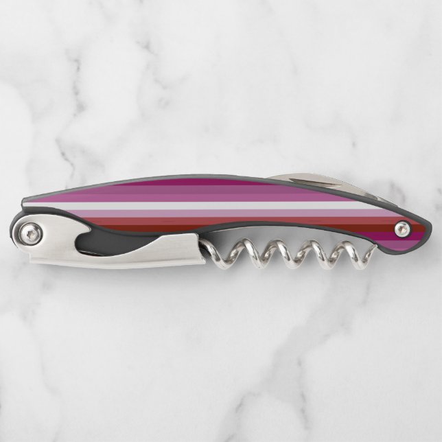 SlipperyJoe's lesbian pride flag feminine communit Waiter's Corkscrew (Front)