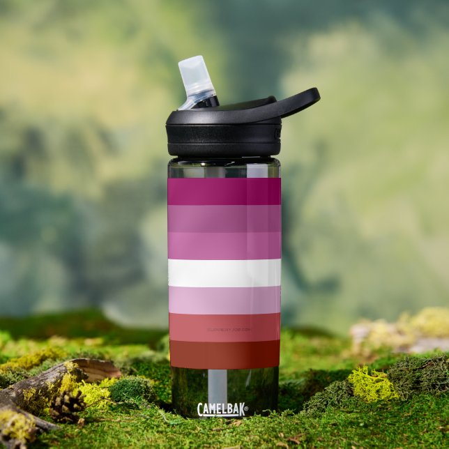 SlipperyJoe's lesbian pride flag feminine communit Water Bottle (Outdoor)