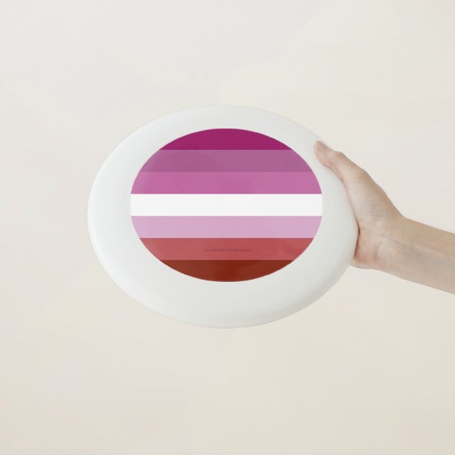 SlipperyJoe's lesbian pride flag feminine communit Wham-O Frisbee (In Hand)