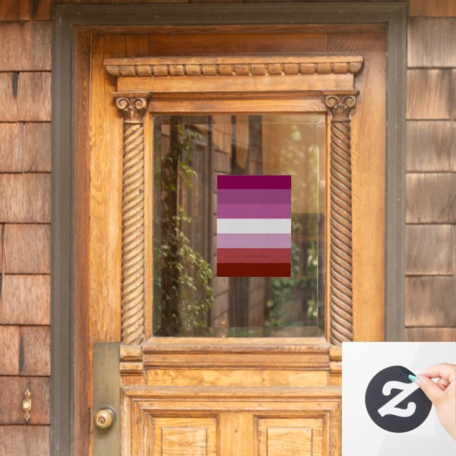 SlipperyJoe's lesbian pride flag feminine communit Window Cling (Home Door)
