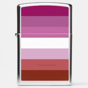 SlipperyJoe's lesbian pride flag feminine communit Zippo Lighter