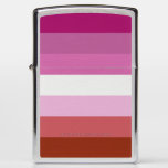 SlipperyJoe's lesbian pride flag feminine communit Zippo Lighter